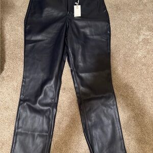 Good American Ink Blue Faux Leather Pants